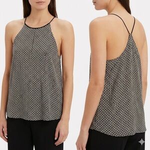 Tibi Black and White Geometric Camisole